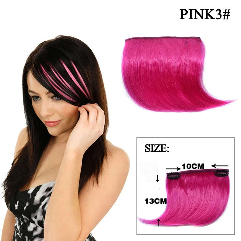 Colorful Clip In Bangs Hair Extensions | High Temperature Fiber Hair Pieces for Women