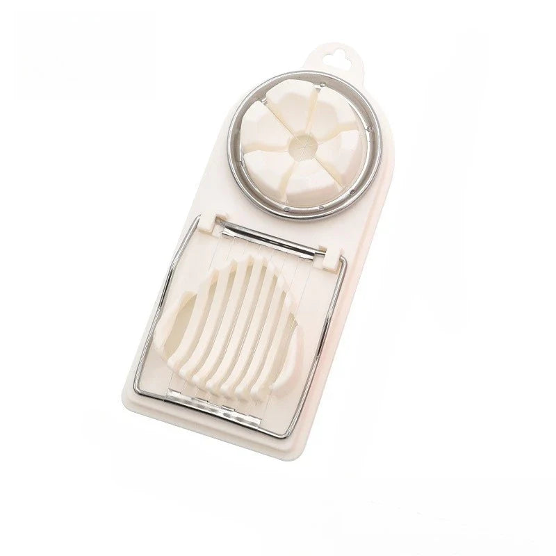 2 In 1 Egg Slicer Multifunctional Stainless Steel Egg Cutter | Kitchen Gadget for Slicing Eggs, Fruits, and Vegetables