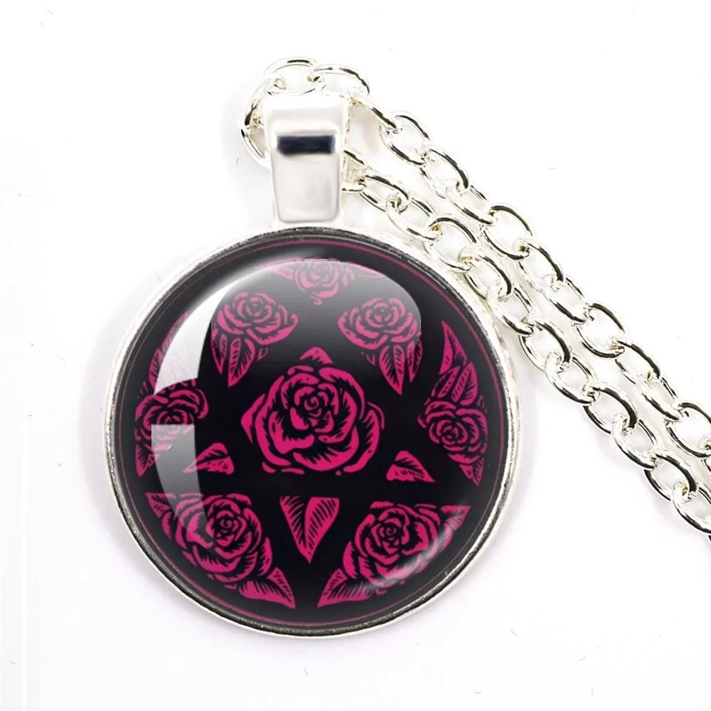 Hip Hop Rock Glass Cabochon Pendant Necklace | Music Band Jewelry