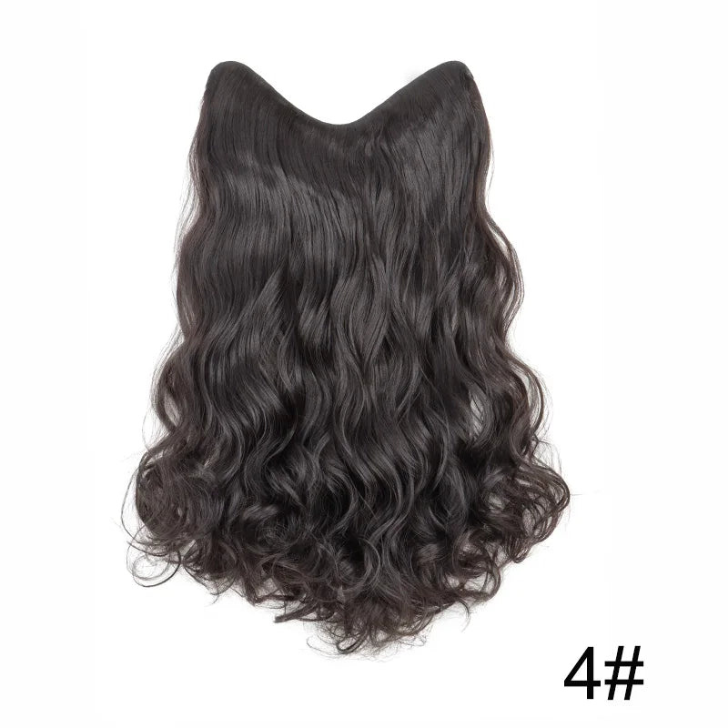 20Inch Synthetic Wavy Curly Clip in Hair Extensions | Heat Resistant Black Blonde Hairpiece for Women