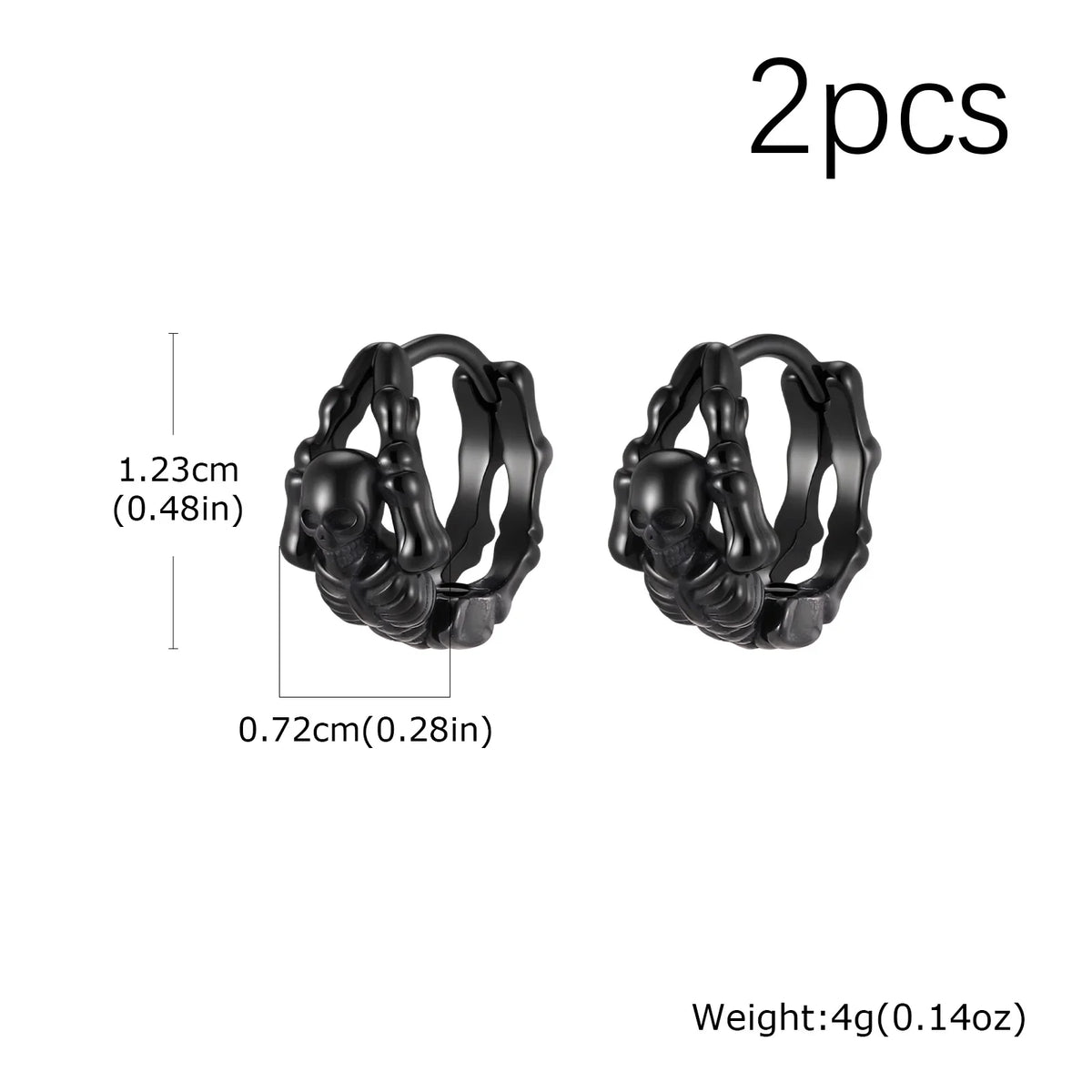Punk Skeleton Hoop Earrings for Men | Never Fade Metal Huggies