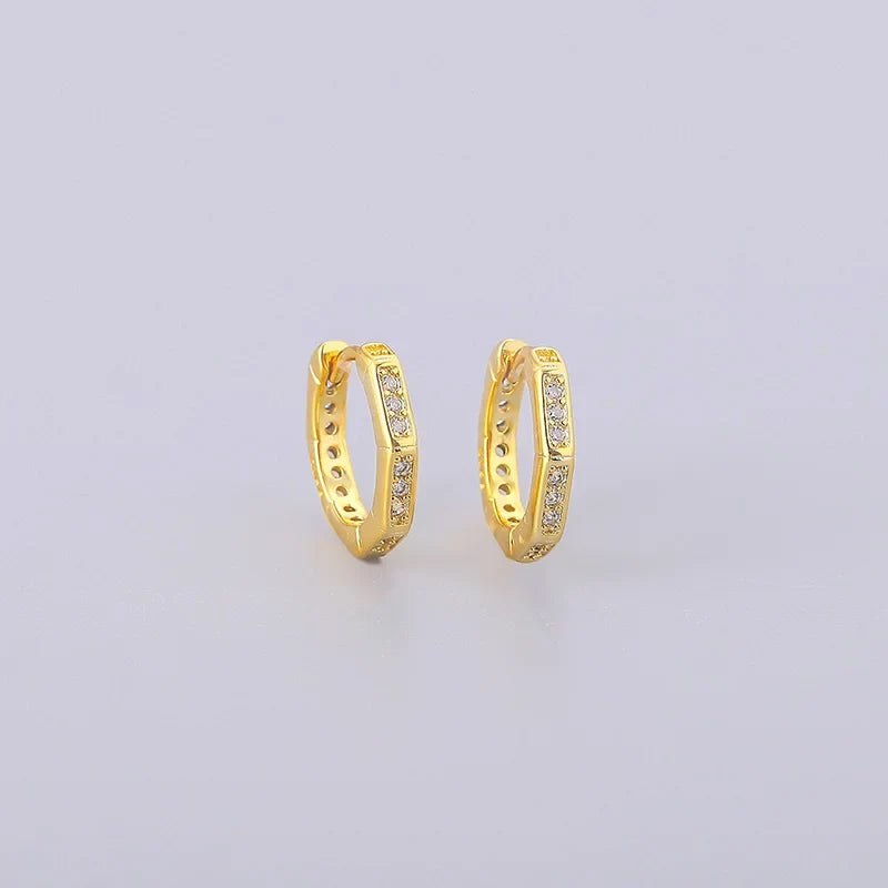 ANENJERY CZ Zircon Circle Hoop Earrings | Punk Trendy Fashion Jewelry