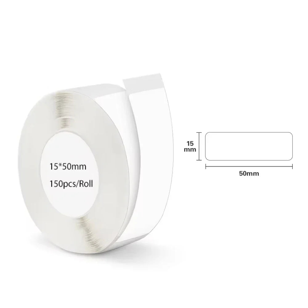 White Gap Label Paper for Phomemo D30 Q30 | Waterproof Thermal Sticker Roll