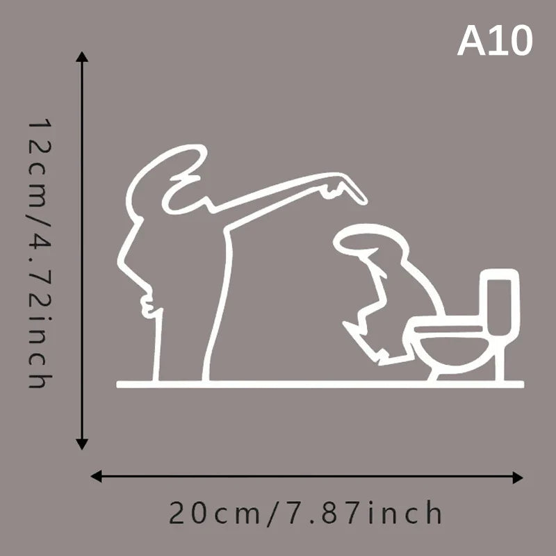 La Linea Minimalist Line Art Door Sticker | Home Decoration