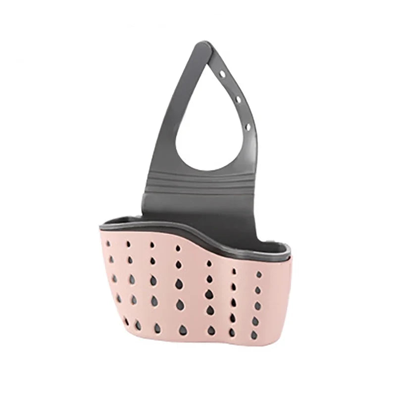 Kitchen Sink Holder Hanging Drain Basket | Adjustable Soap Sponge Shelf Organizer