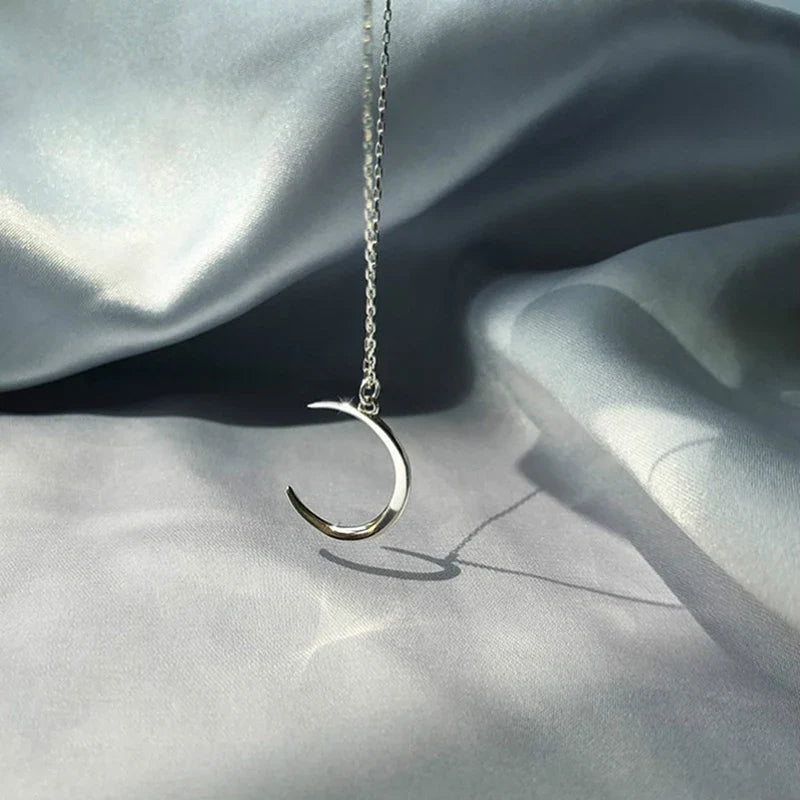 Moon Pendant Necklace | Minimalist Gold Silver Charm Jewelry for Women