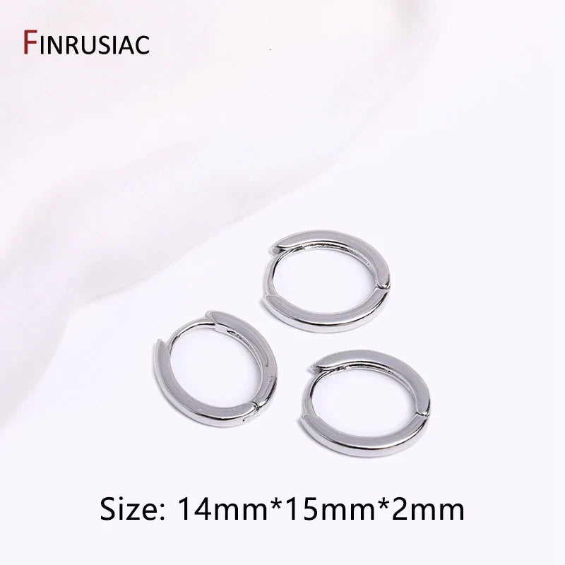 Gold Plated Brass Hoop Earrings with Zircon | Trendy Fashion Jewelry for Women