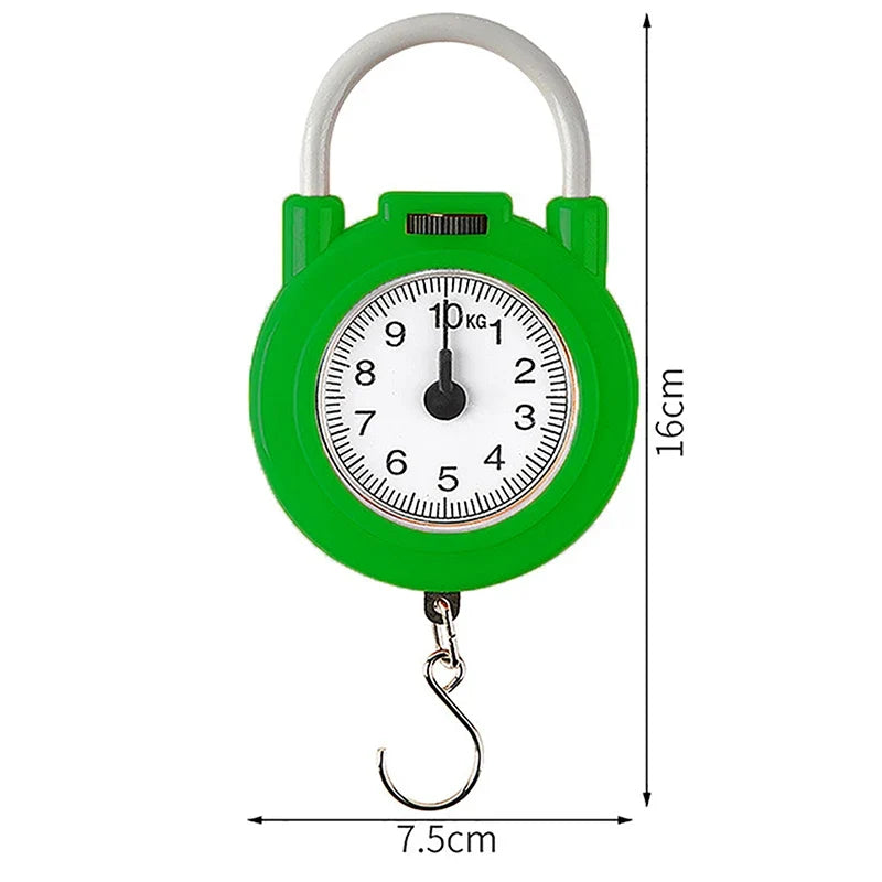 Portable 10kg Hanging Mechanical Scale | Luggage & Kitchen Weight Tool