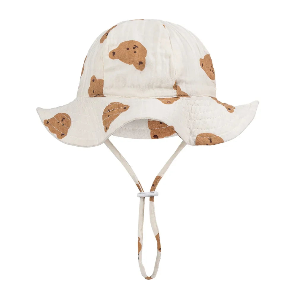 Baby Cotton Bucket Hat for Summer Sun Protection | Unisex Outdoor Panama Hat for Boys Girls