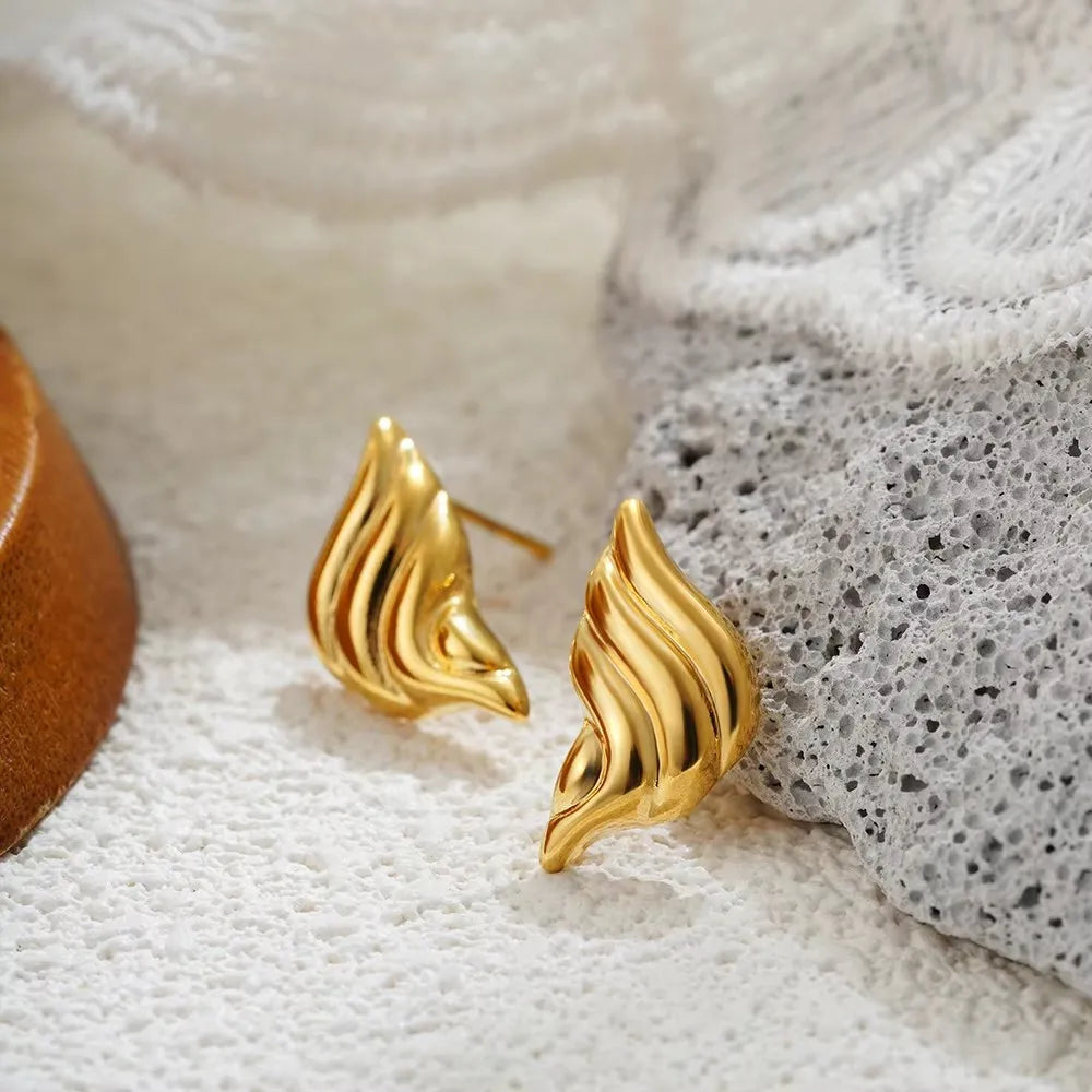 Vintage Gold Snail Shell Drop Earrings | CZ Zircon Beach Jewelry for Women