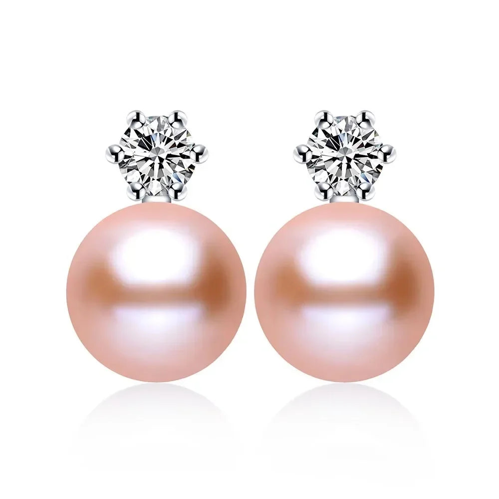 Real Freshwater Pearl Stud Earrings | 100% Genuine AAAA Pearl in 925 Sterling Silver