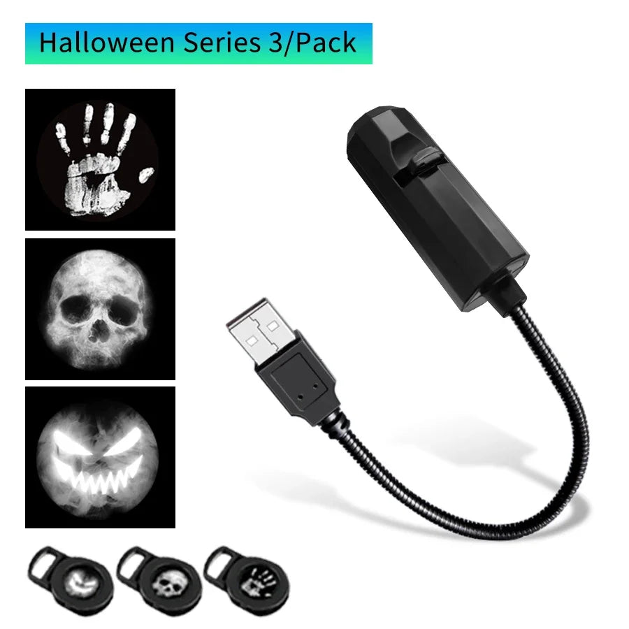 Moon Lamp Projector | USB LED Night Light for Halloween and Christmas Decor