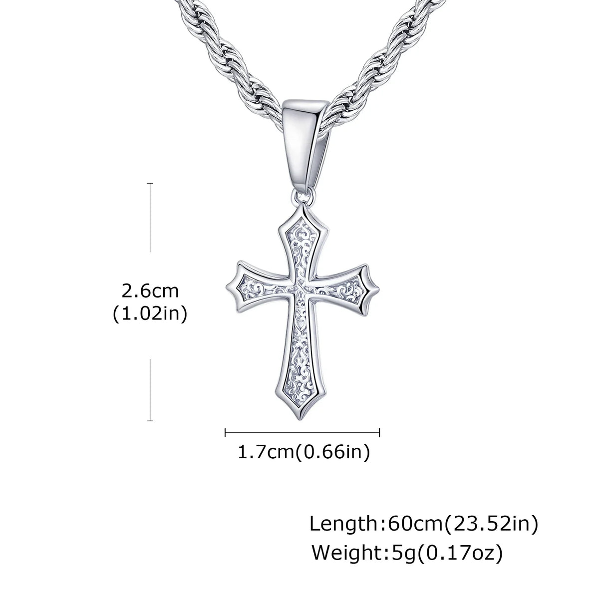 Hiphop Cross Necklace for Men Women | Stainless Steel Cross Charm Trendy Jewelry Gift