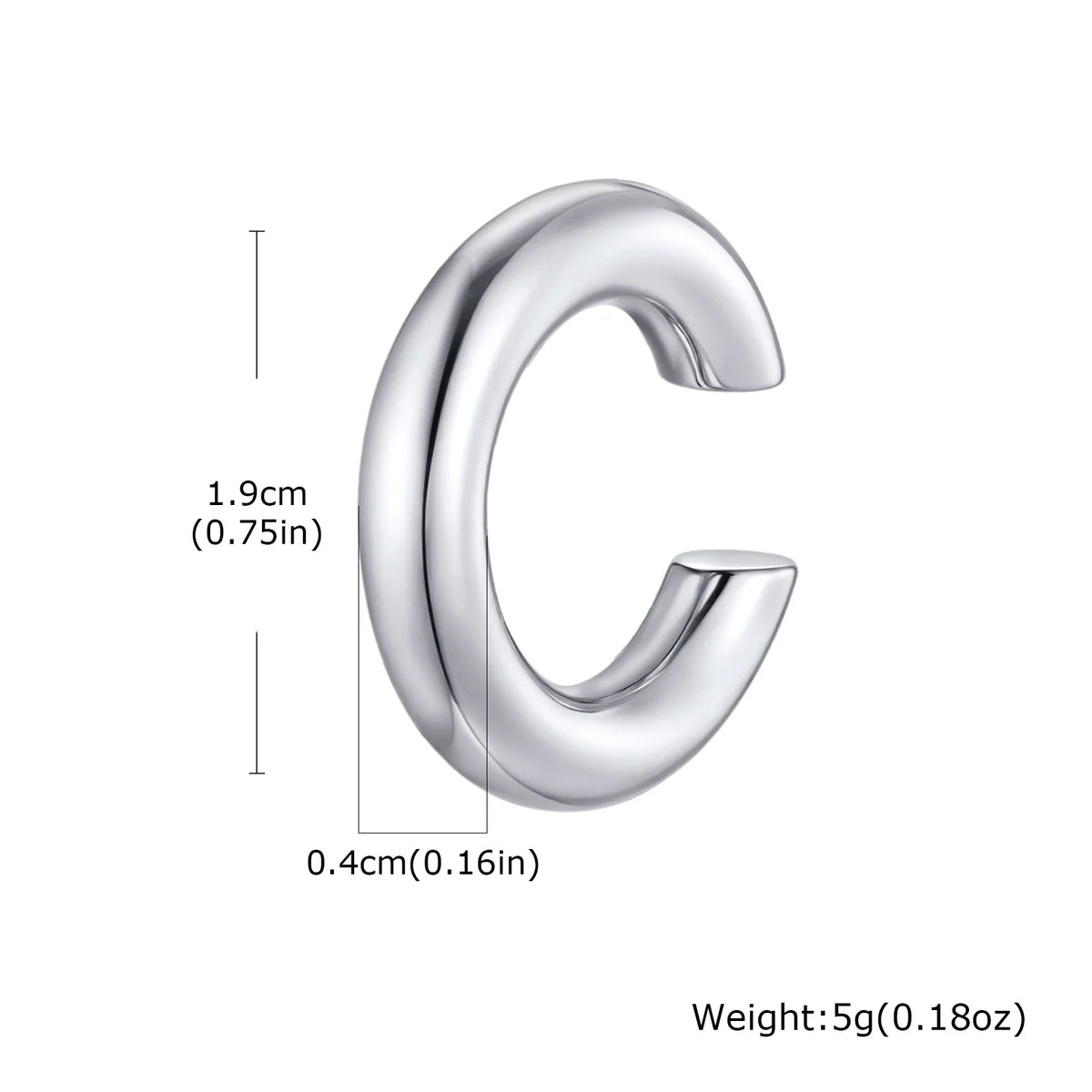 Stainless Steel C-Shaped Ear Clip | Punk Fake Piercing Ear Cuff for Women
