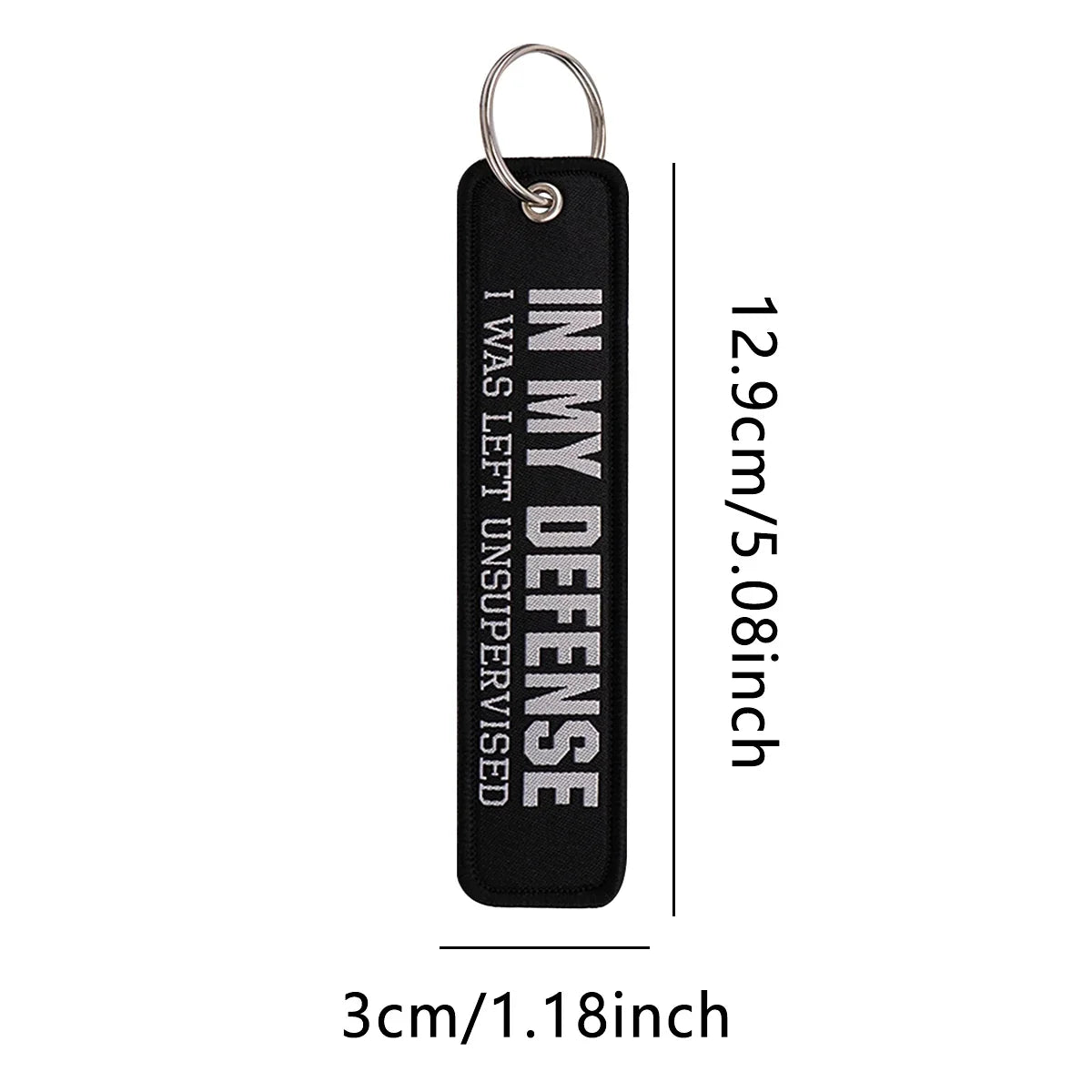 Embroidery Key Fob Keychain | Black Tag for Cars Motorcycles