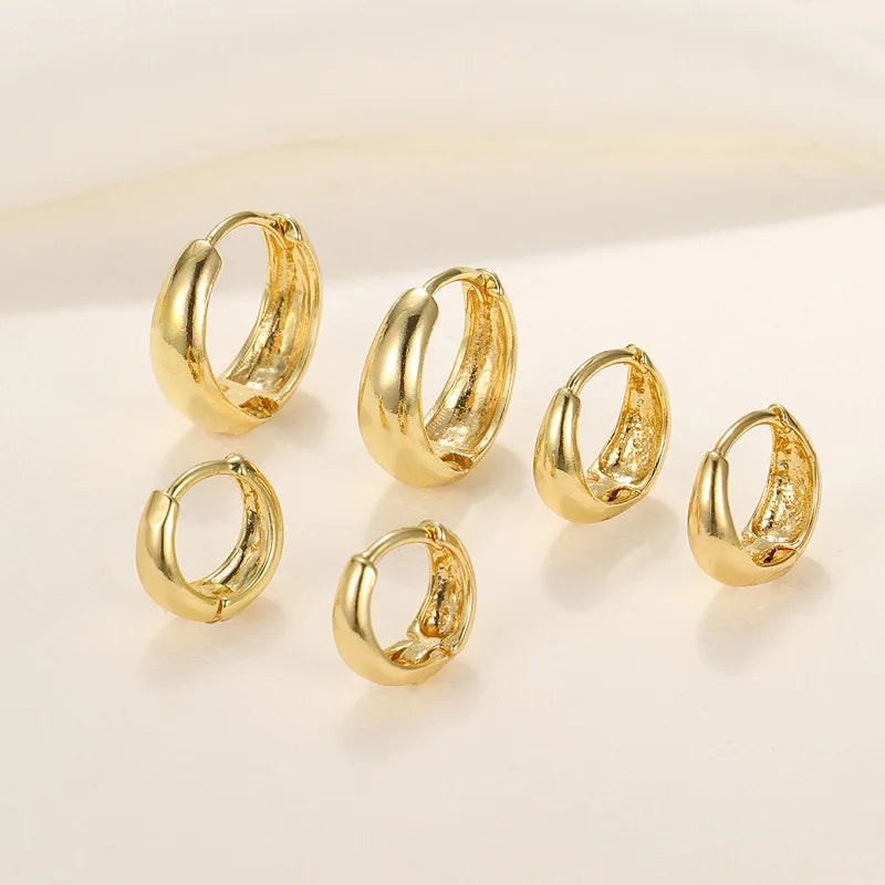 3/6Pcs Set Minimalist Gold Huggie Hoop Earrings | Trendy Metal Circle Earrings for Women and Men