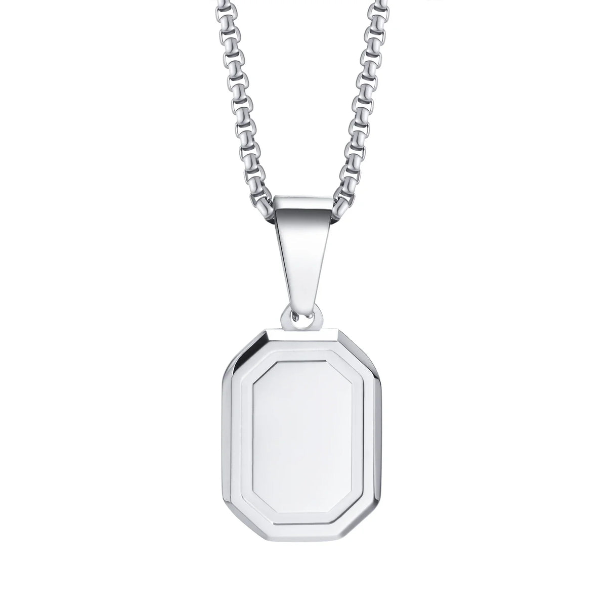 Personalized Initial Geometric Necklace | Stainless Steel Letter Pendant for Men and Women
