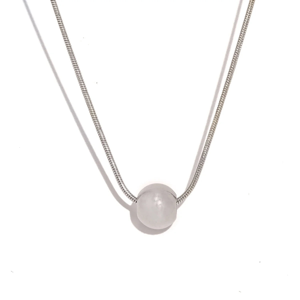 Minimalism Stainless Steel Round Bead Necklace | Handmade Chain Collar Jewelry for Women