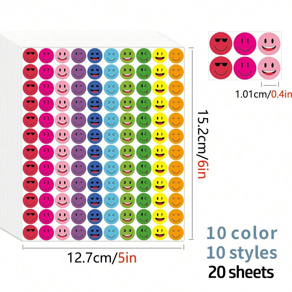 Reward Stickers for Kids | Cute Smile Face Motivational Stickers for DIY Scrapbooking and Classroom