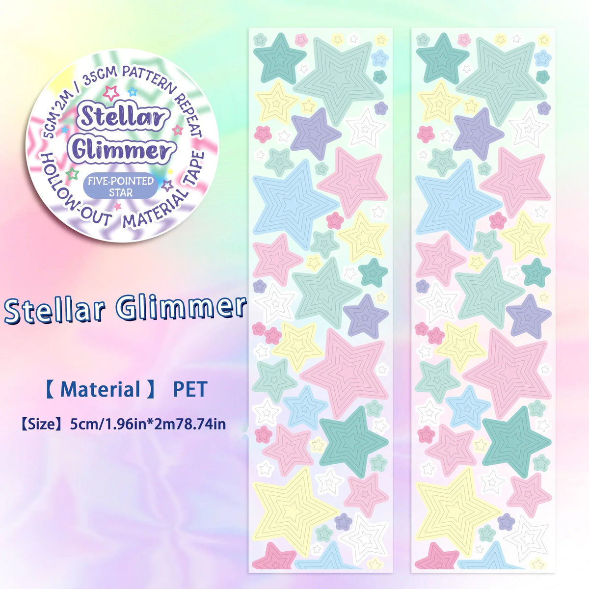 Colorful Star and Heart Die-Cut Stickers | Multi-Layer Hollow Decorative Journal Stickers