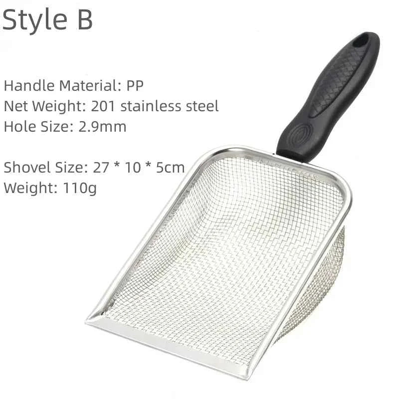Long Handle Stainless Steel Cat Litter Scoop