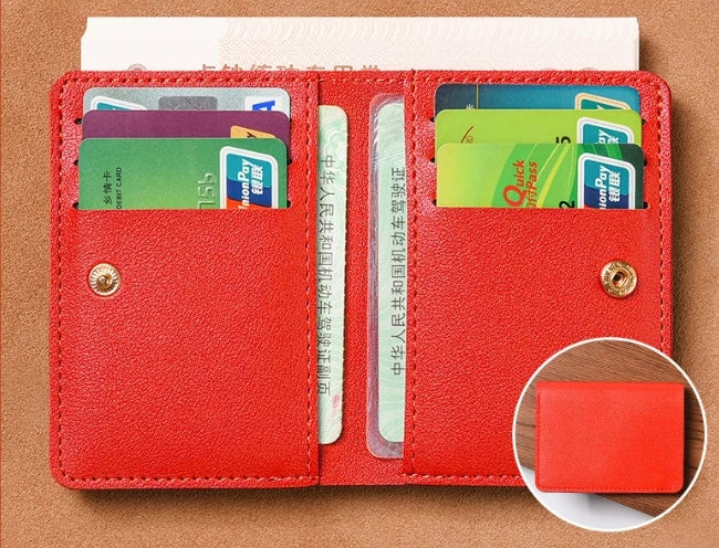 Classic PU Leather Slim Wallet | Unisex Card Holder and Coin Purse
