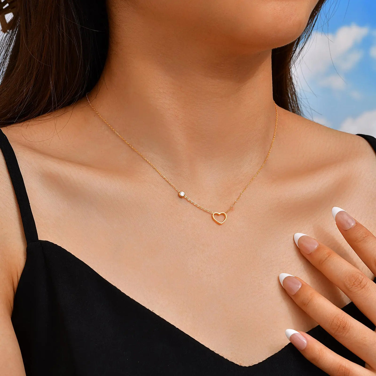 Layered Heart Pendant Necklace | Stainless Steel Minimalist Jewelry for Women