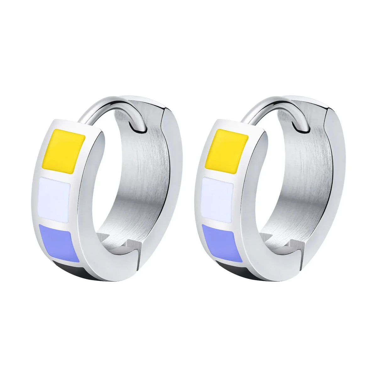 LGBT Rainbow Huggie Hoop Earrings | Pride Flag Stainless Steel Jewelry