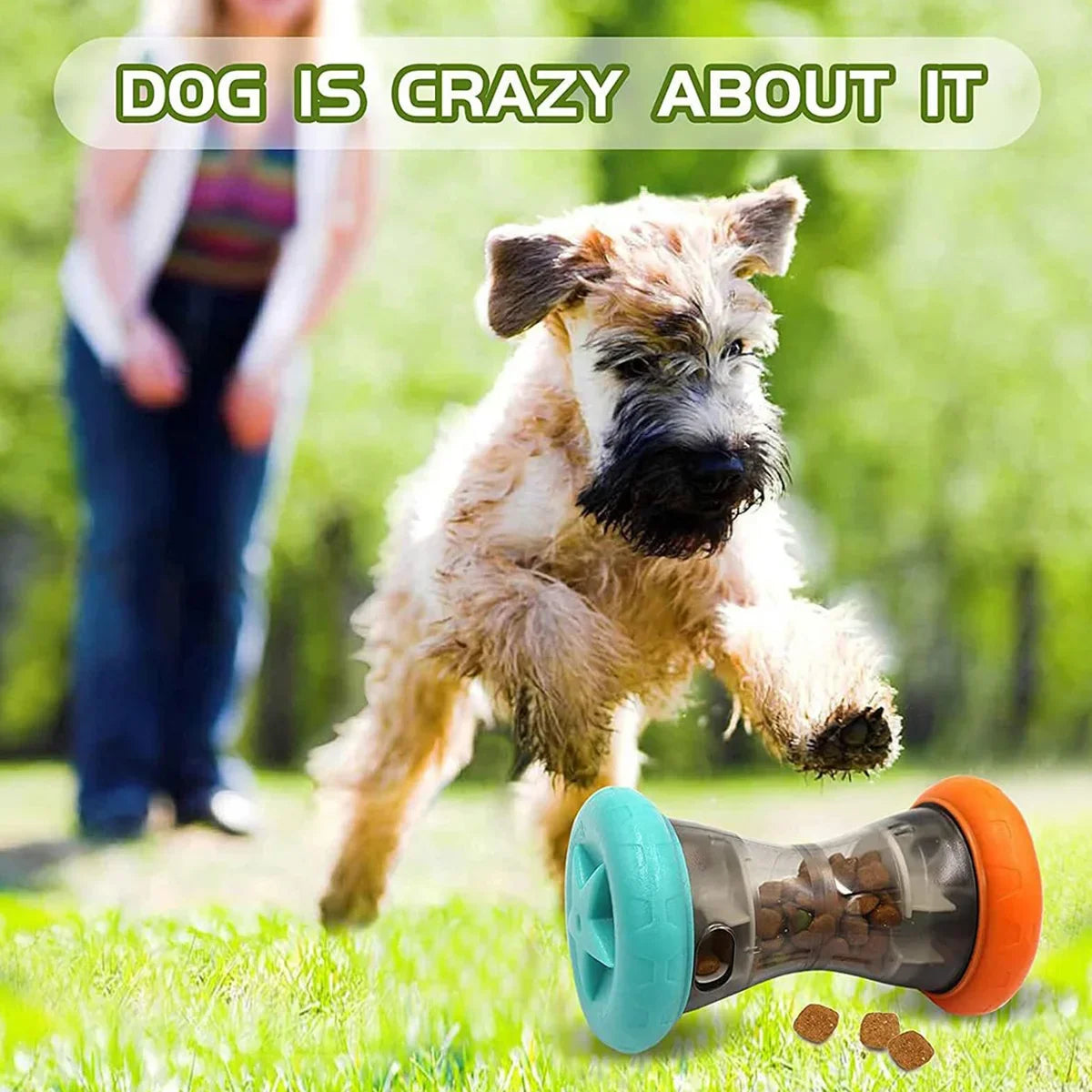 Interactive Dumbbell Food Dispensing Puzzle Toy – Durable Treat Ball for Dogs & Cats