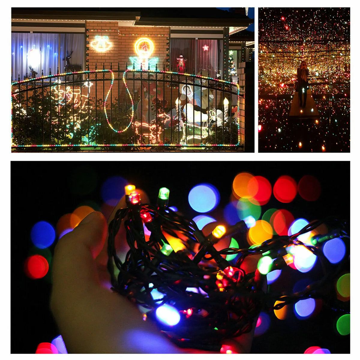 LED Solar String Lights 300LED 8 Modes Solar Powered Xmas Outdoor Lights Waterproof Starry Christmas Fairy Lights