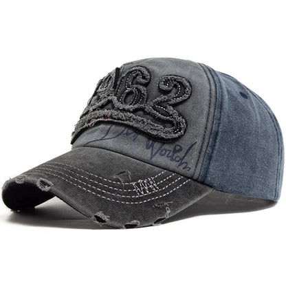 1962 Embroidery Vintage Washed Cotton Baseball Cap | Unisex Adjustable Snapback Hat