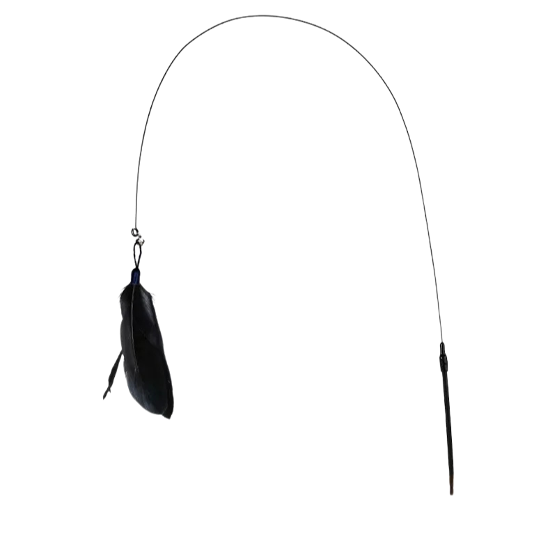 Interactive Cat Teaser Stick with Natural Feathers & Suction Cup