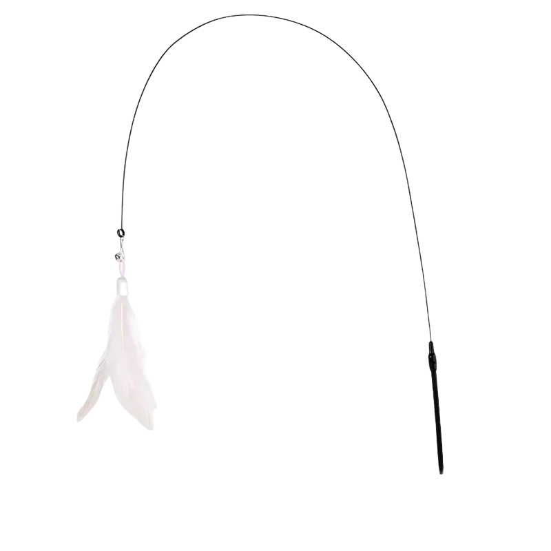 Interactive Cat Teaser Stick with Natural Feathers & Suction Cup