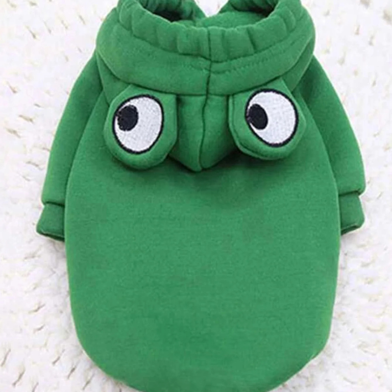 Cute Frog Pet Sweater – Green Hoodie for Small & Medium Dogs