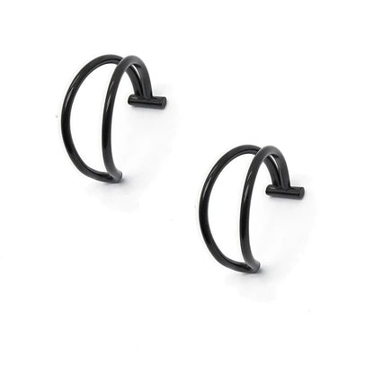 2 Piece Set Stainless Steel Clip-On Nose and Lip Rings | Punk Style Fake Piercing Jewelry