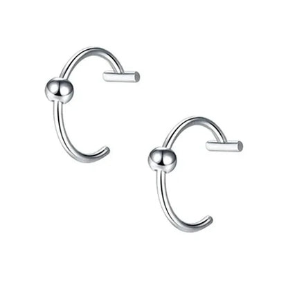 2 Piece Set Stainless Steel Clip-On Nose and Lip Rings | Punk Style Fake Piercing Jewelry