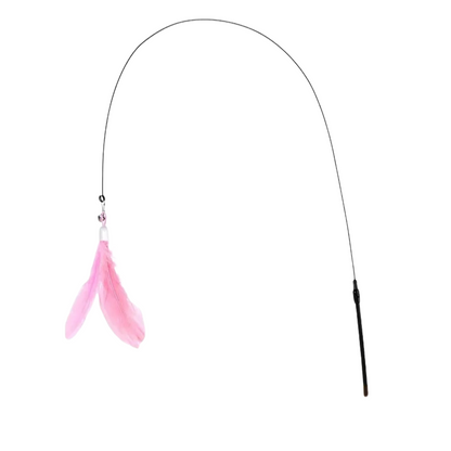 Interactive Cat Teaser Stick with Natural Feathers & Suction Cup