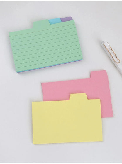 50 Pcs Index Label Papers with Tabs - 5 Colors