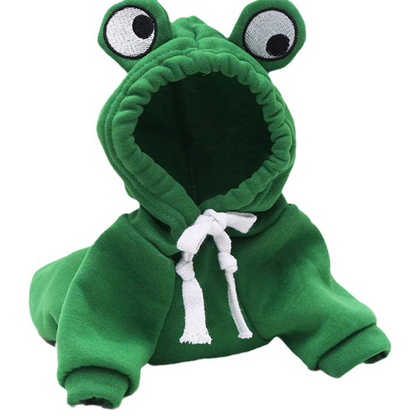 Cute Frog Pet Sweater – Green Hoodie for Small & Medium Dogs