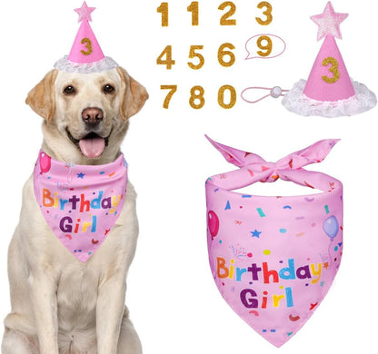 Dog Birthday Party Supplies – Premium Bandana & Hat Set for Dogs