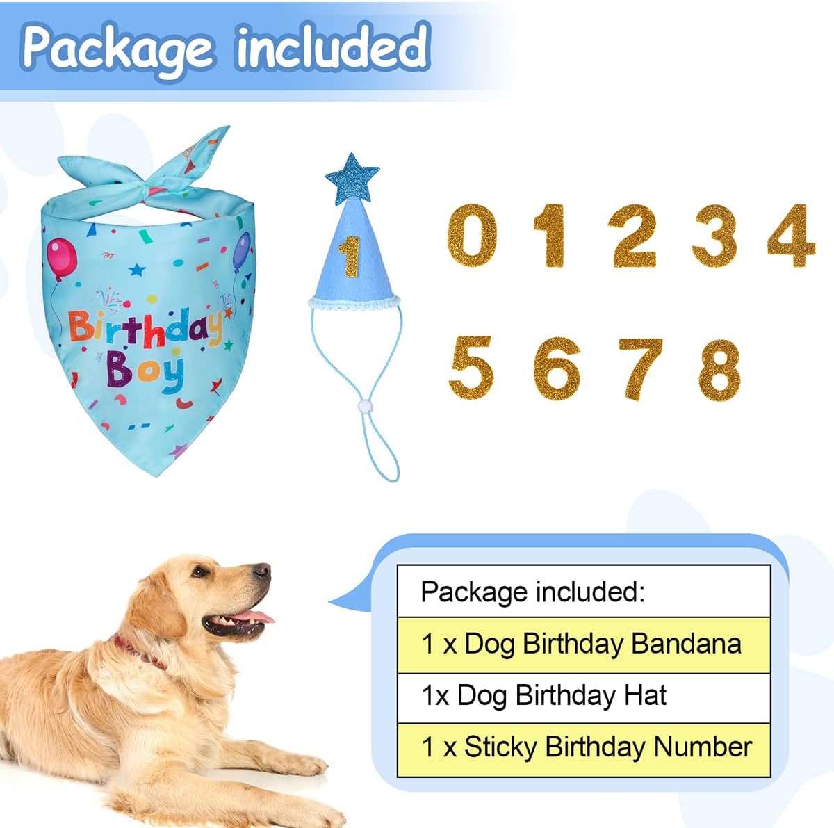 Dog Birthday Party Supplies – Premium Bandana & Hat Set for Dogs