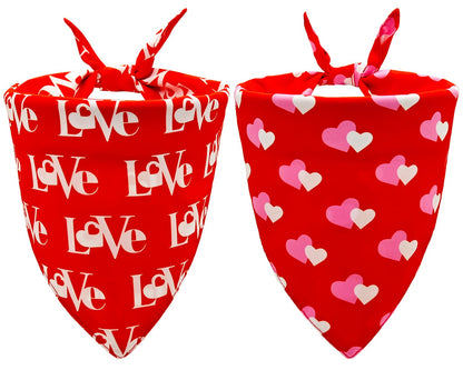 2PCS Christmas Dog Bandanas – Red and Green Plaid with Tassels