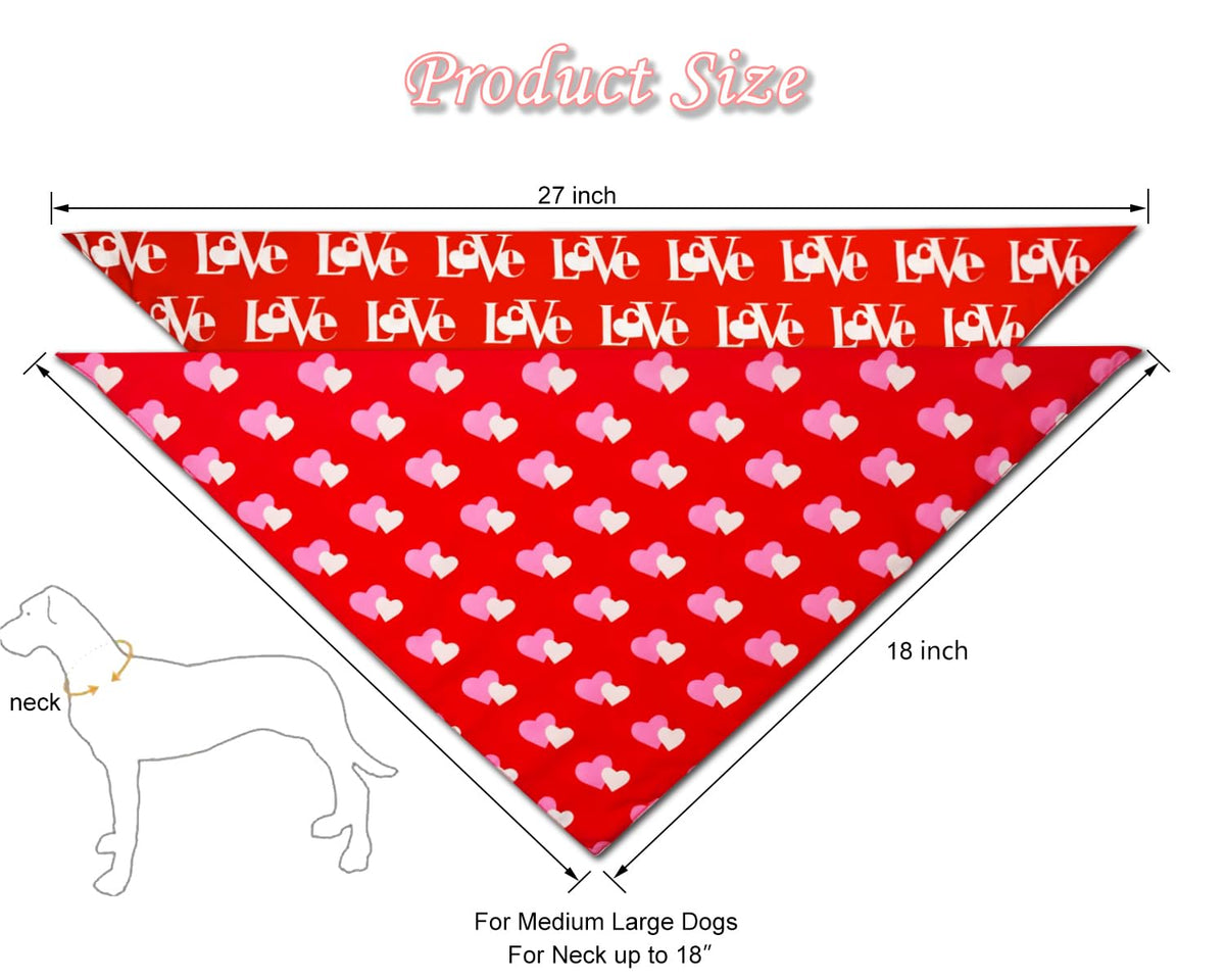2PCS Christmas Dog Bandanas – Red and Green Plaid with Tassels