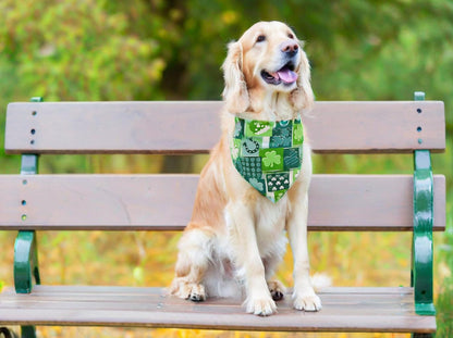 2PCS Christmas Dog Bandanas – Red and Green Plaid with Tassels