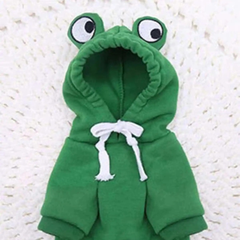 Cute Frog Pet Sweater – Green Hoodie for Small & Medium Dogs