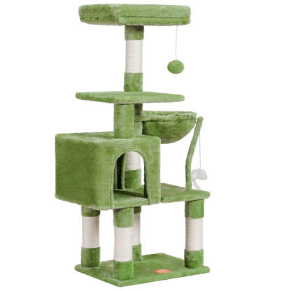 Cozy Cat Tree for Small Cats with Plush Hammock