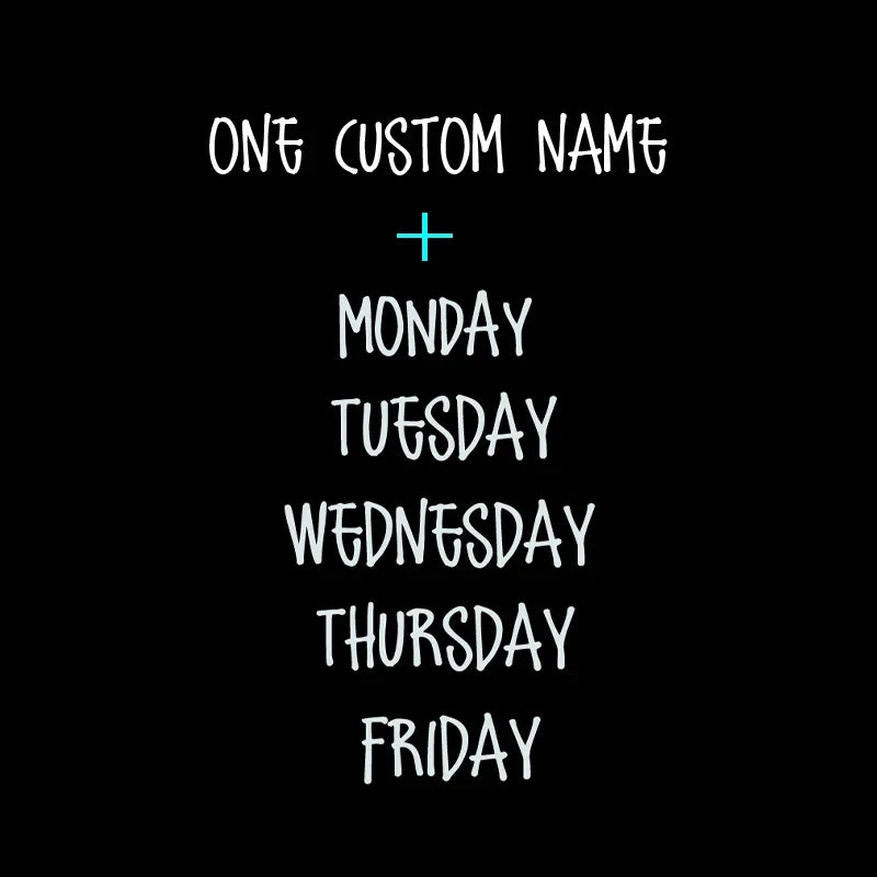 Days of the Week Labels | Personalized Vinyl Decals for Drawer and Storage Organization