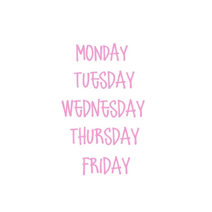 Days of the Week Labels | Personalized Vinyl Decals for Drawer and Storage Organization