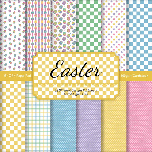 12pcs Easter Scrapbook Paper Set | Decorative Crafting Paper for DIY Arts, Journaling, and Card Making