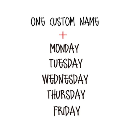 Days of the Week Labels | Personalized Vinyl Decals for Drawer and Storage Organization